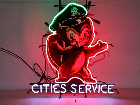 Cities service tin neon sign, 24in 