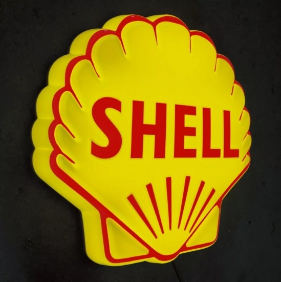 Shell back lit sign, 21x21in