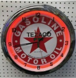 Texaco neon clock, 20in