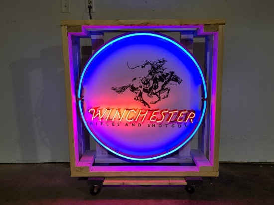 Winchester tin neon sign, 36in