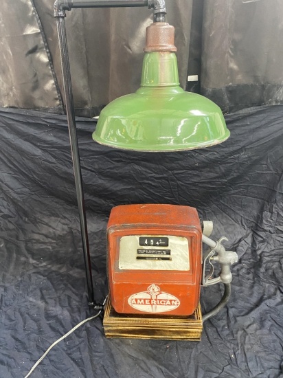 Lamp gas pump light, Gas Boy Prolean shade 8x21x41