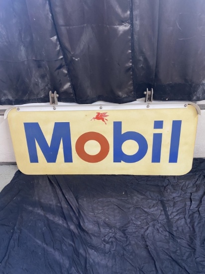 Mobil hanging sign, DS with hanger, 58"x25"