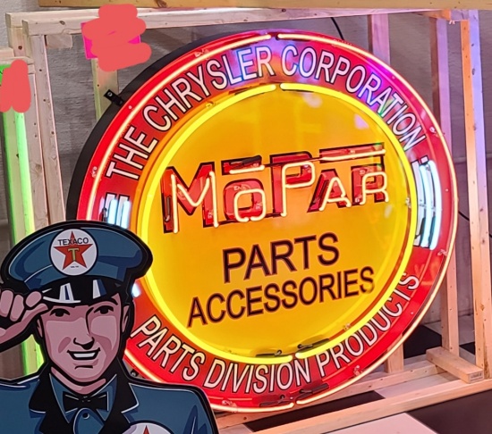 Mopar tin neon sign, 48in