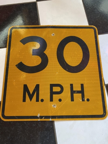 30 M.P.H. street sign SSS