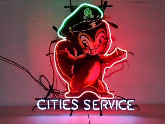 Cities Service Wire Rack Neon Sign