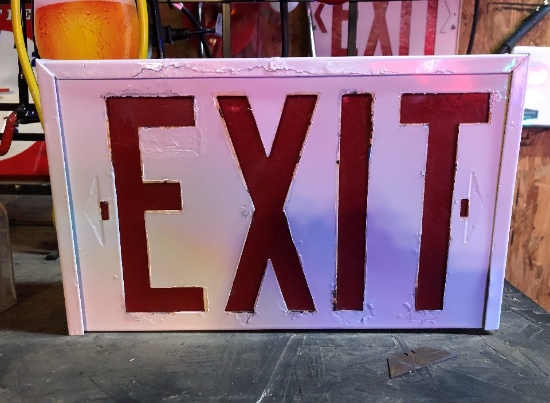 Lighted exit sign
