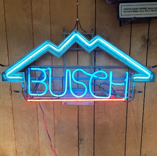 Busch wire rack neon sign