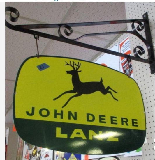 John Deere sign, with bracket