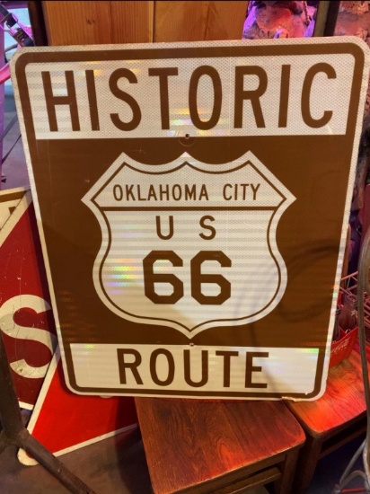 Route 66 OKC sign 30"Tx24"W