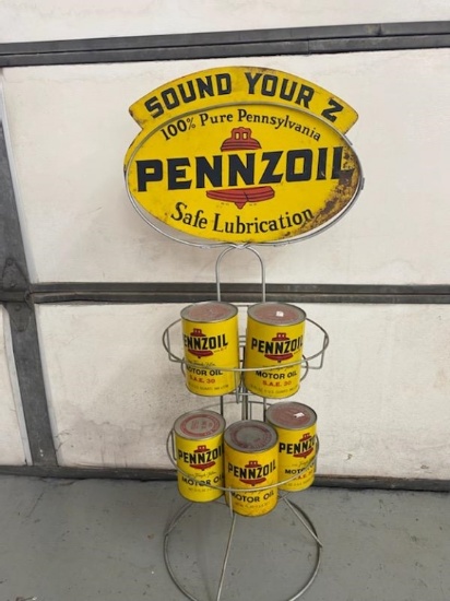 Pennzoil rack 1960 DST 38x14, full cans