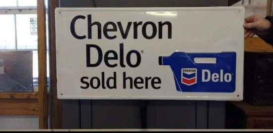 Chevron Delo Sold Here sign