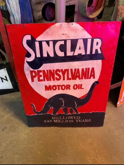 Sinclair motor oil painted sign 30"x23 1/2"