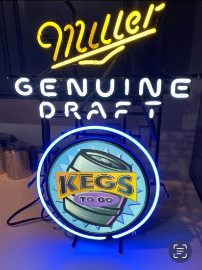 Miller Genuine Draft Kegs to Go neon, 28Tx20Wx6D