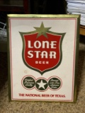 Lone Star Beer metal sign, 1950's-60's