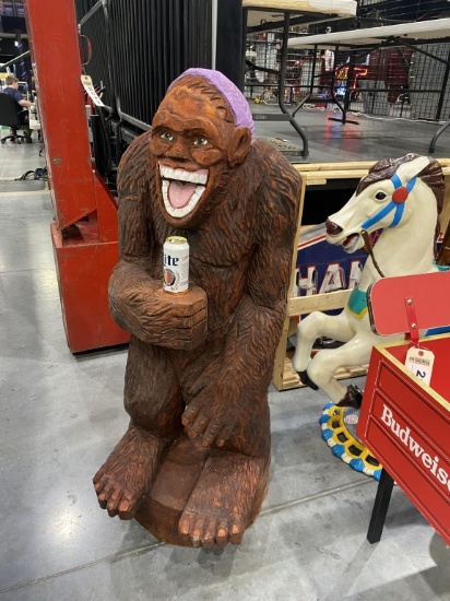 Wooden gorilla, approx 4'T