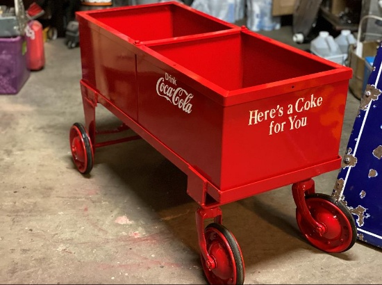 Coca-Cola cooler - wagon restored; 43"x17"x22"