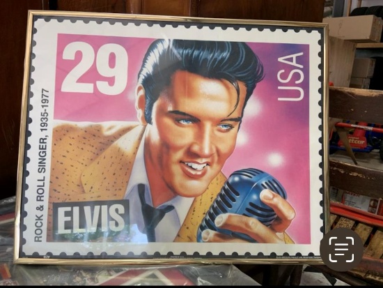 Framed Elvis stamp picture