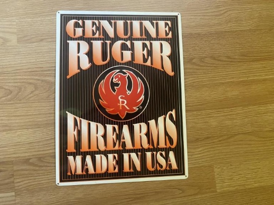 Ruger NOS embossed sign, 12x16
