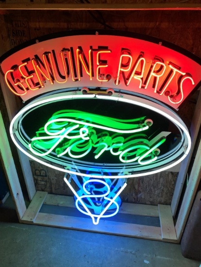 Genuine Ford Parts V8 neon 45"x35"x10"