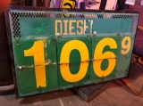 Diesel metal price changing sign, 25