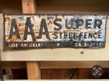 AAA Super steel Fence sign, Los Angeles, CA