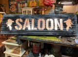 Metal Saloon light up sign, 47x15x5