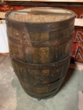 50 gal Jim Beam Co whiskey barrel w/ glass top