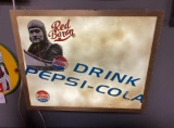 Red Baron light sign Drink Pepsi Cola