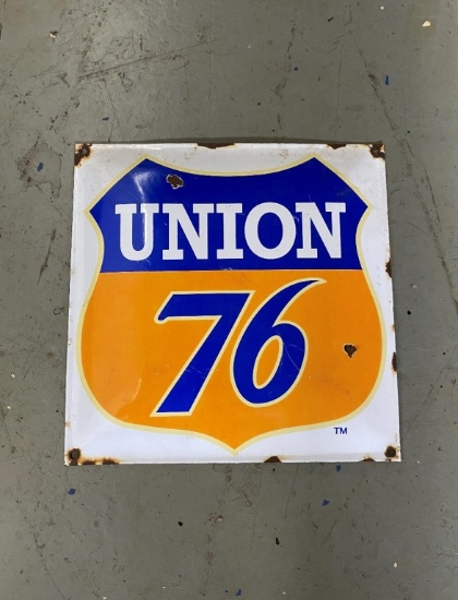 "Rare" Union 76 concave SSP pump plate, 12x12