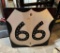 Route 66 in shield from 1960's w/ cat eyes