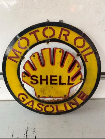 Shell Motor Oil Gasoline SS  embossed 23 3/4x23 3/