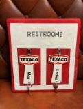 Texaco Men & Ladies restroom key w/ keys