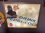 Red Baron Pepsi-Cola lighted sign, 16x20