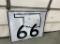 Rare Route 66 OK bridge sign, 36x42 SS metal