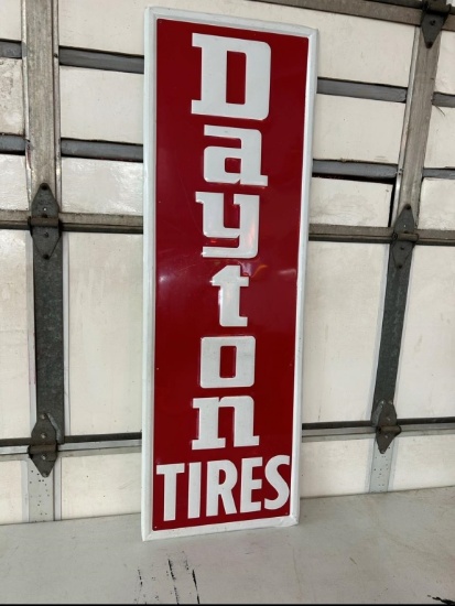 Daytona Tires, embossed metal, 17x53 3/4