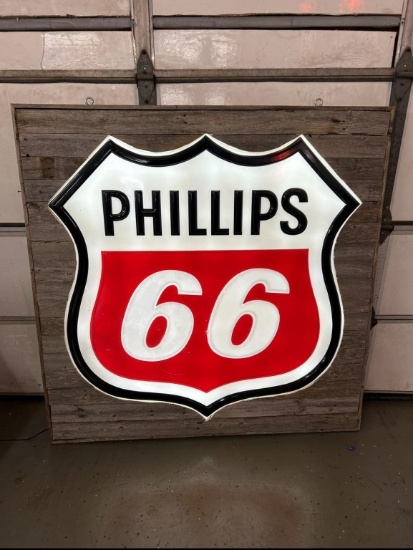 Phillips light-up, embossed 57 1/2x57 1/2x3 1/2