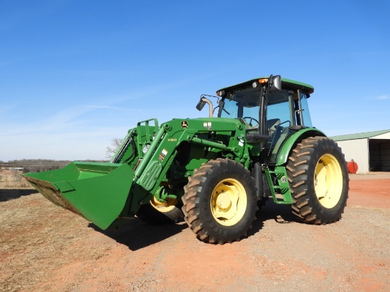 2010 John Deere 6115D tractor MFWD, JD H260 loader