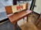 Custom Kansas City Chiefs hinged foldable heavy oak bench, 4'x3'