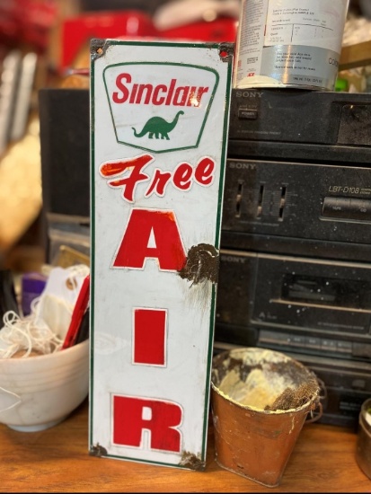 Sinclair Free Air metal sign, 4 1/2x15 3/4