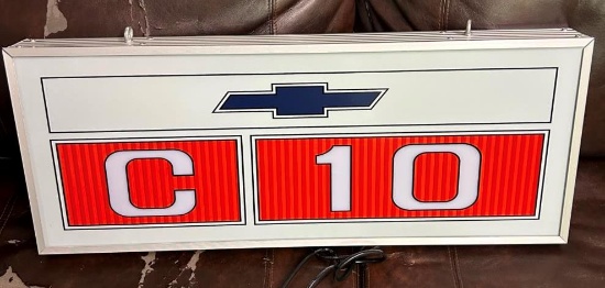 Chevy C-10 light-up sign 13x30