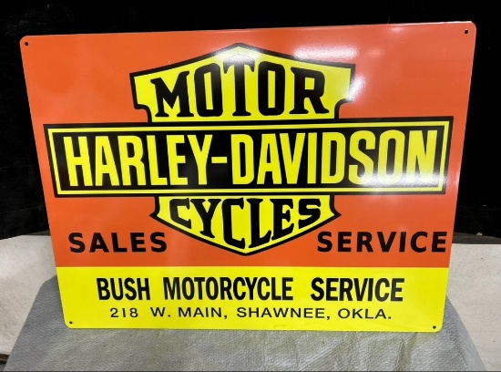 Harley-Davidson Bush Motorcycle, 24x18  SS metal