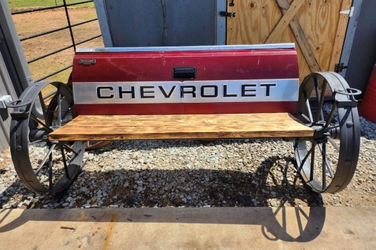 Chevy wagon wheel bench