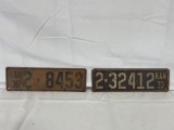 KS 1933 & 1936 license plate