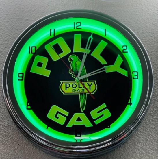 Polly Gas 16" neon clock