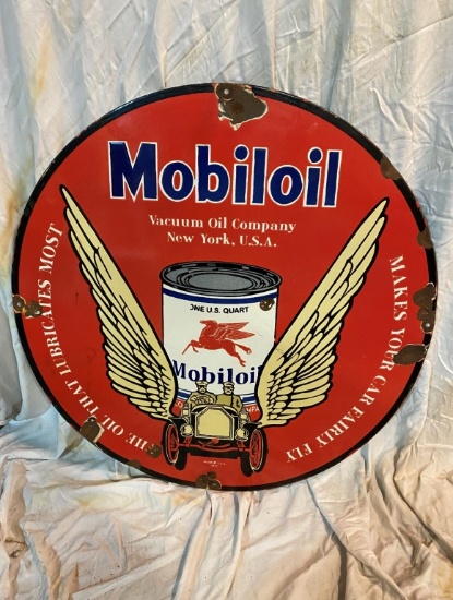 Mobiloil w/ wings dated 1937 SSP 30"