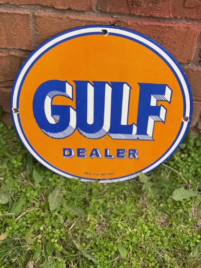 Gulf Dealer 12" SSP decorator sign