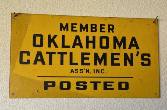 Original 70's OK Cattlemen 18x10 metal sign