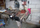 Bench with Vise, Chop Saw & Drill Press!