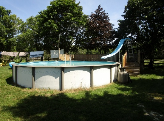 24’ Above Ground Pool, Slide, Tank, Pump & Accessories Plus Deck!