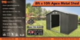 8’ x 10’ Apex Metal Shed - New!